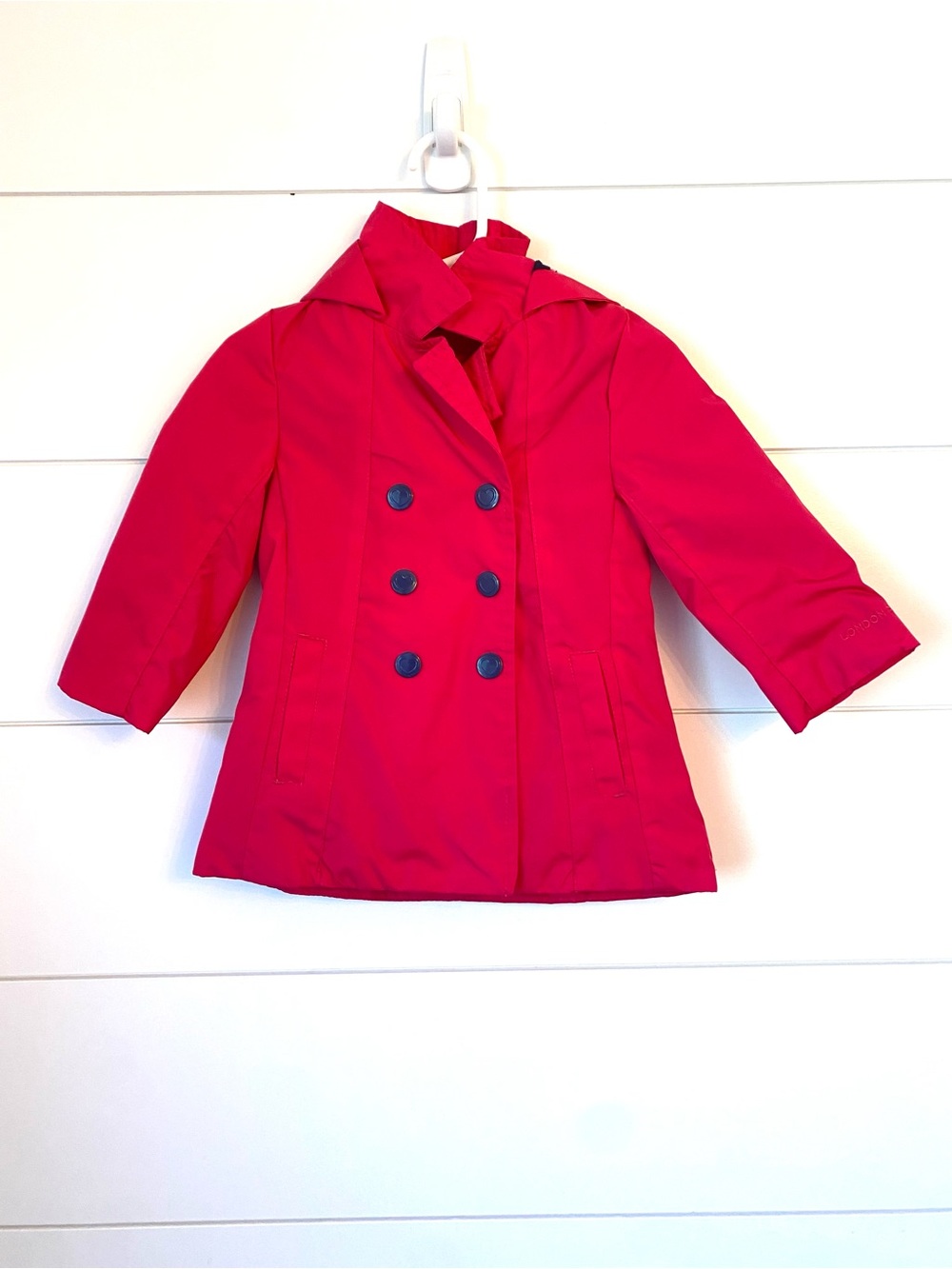 LONDON FOG Girls' Red Double-Breasted Peacoat (12 month)